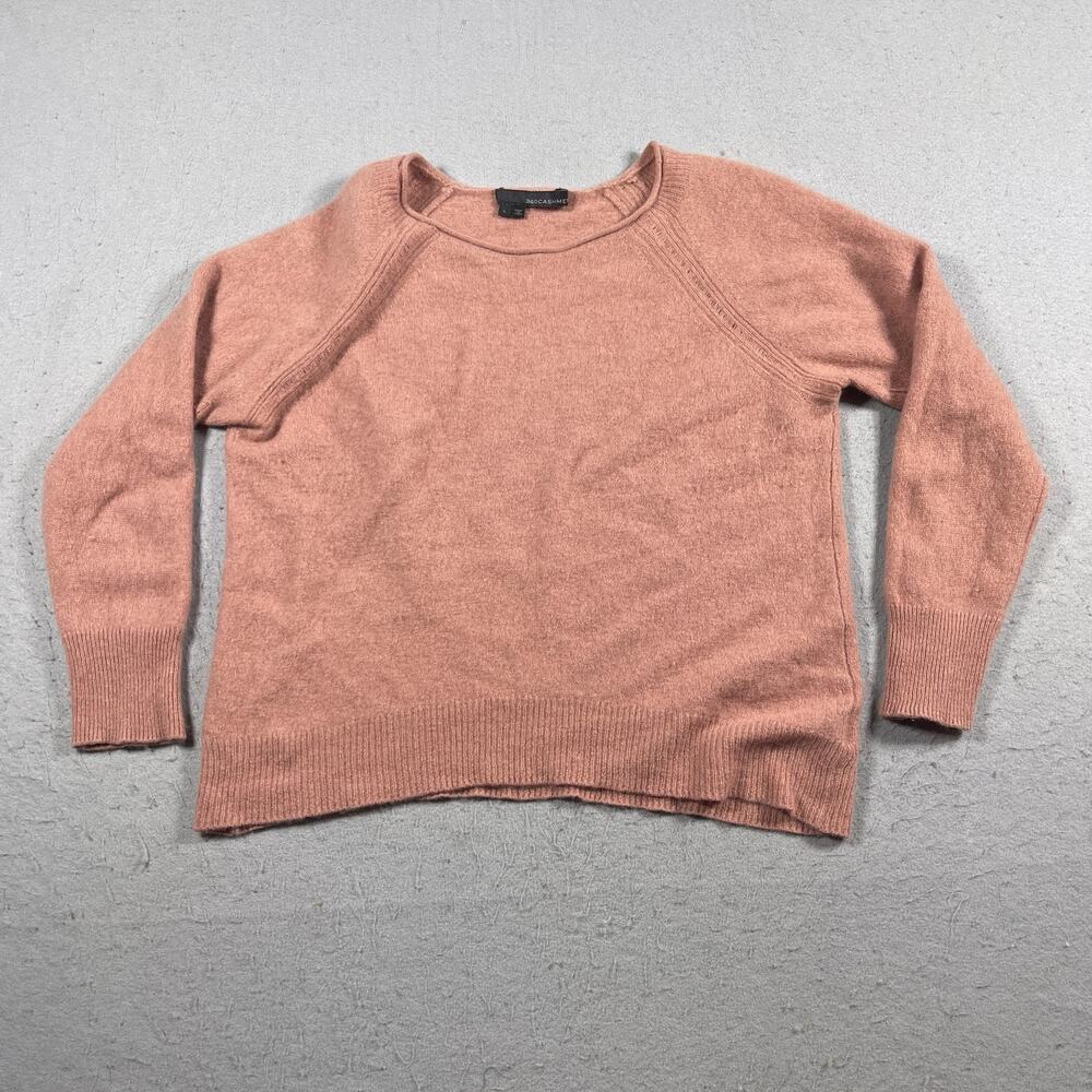 360Cashmere Sweater Womens Large Pink Cashmere Raglan Pullover‎ Soft Knit Cozy